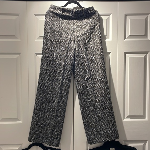 BNWT Gorgeous Massimo Dutti Black & White Boucle Wide Leg Pants - Picture 5 of 9